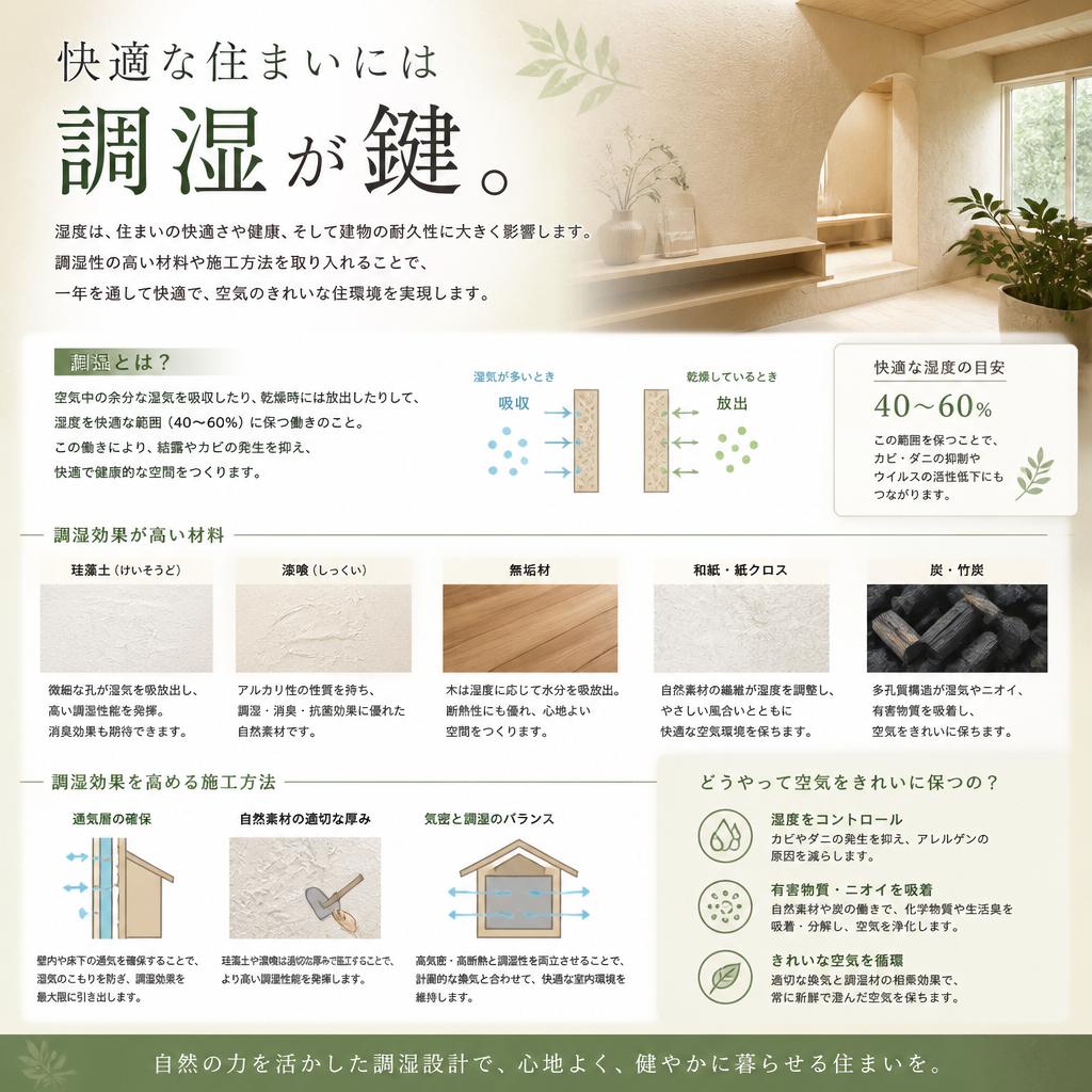 快適な空間づくりには調湿が不可欠！