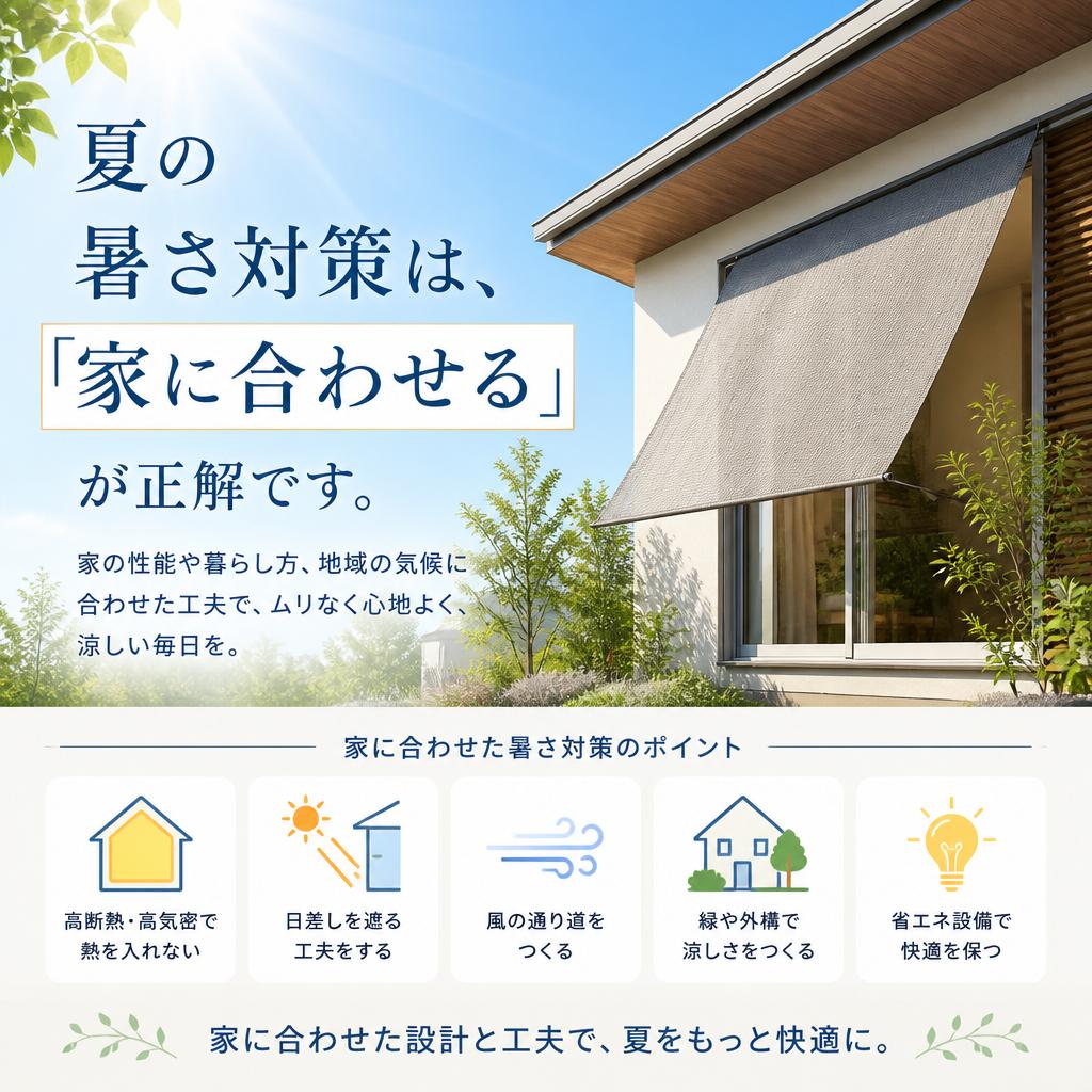 夏の暑さ対策は、「家に合わせる」が正解です。