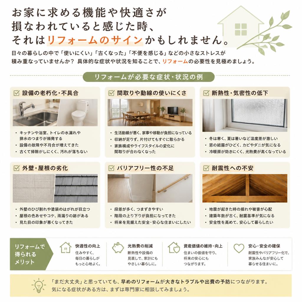 リフォームが必要なサインとは？