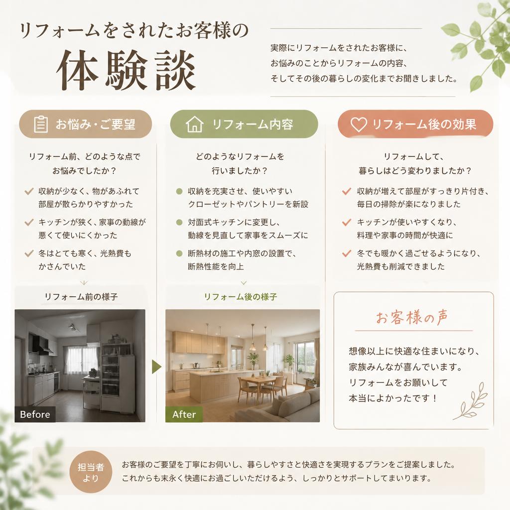 実際のお客様の声